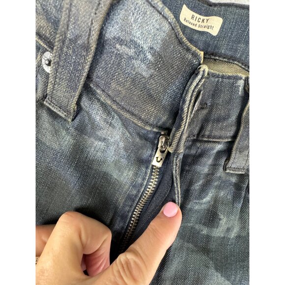 Vtg True Religion Mens Ricky Flap Straight Tiger Camo Jeans Size 26 NWT USA Made - Picture 2 of 16